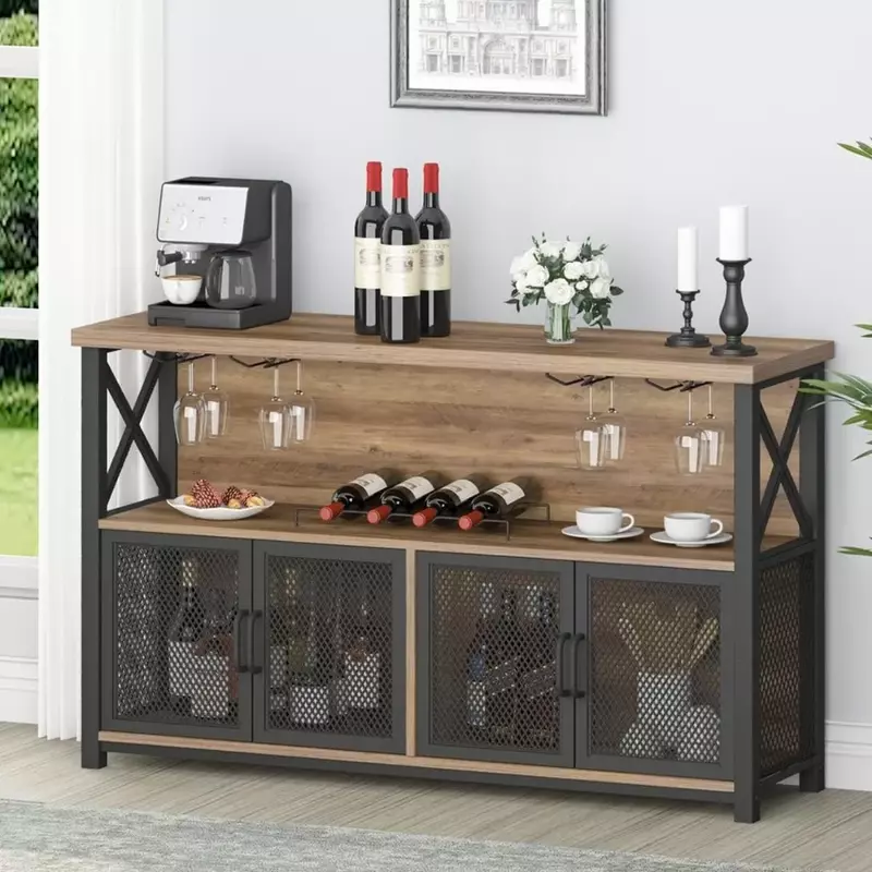 Armário da barra do vinho, metal e madeira para a casa, sala de visitas, sala de jantar, cozinha, 47 polegadas