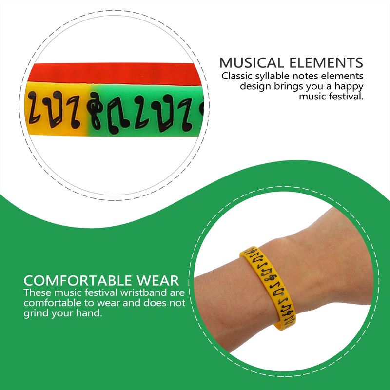 10 Stück Musik note Silikon Hand konzert elektrische Armbänder für Festival Geschenkt üte