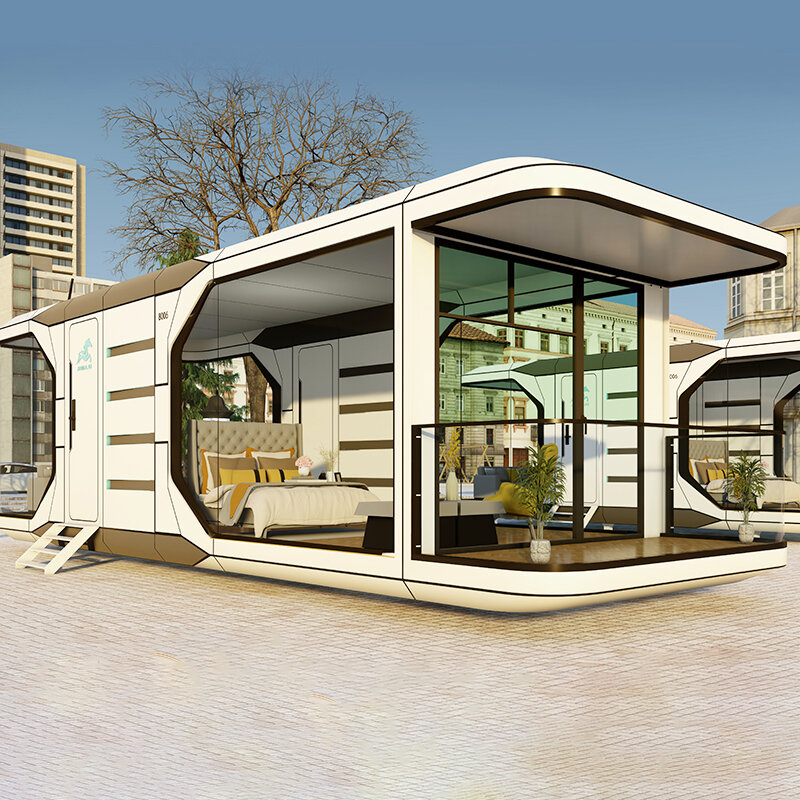 Perumahan wadah mobile house papan mobile fitur rumah kabin seluler cerdas lanskap terintegrasi rumah tetap kabin