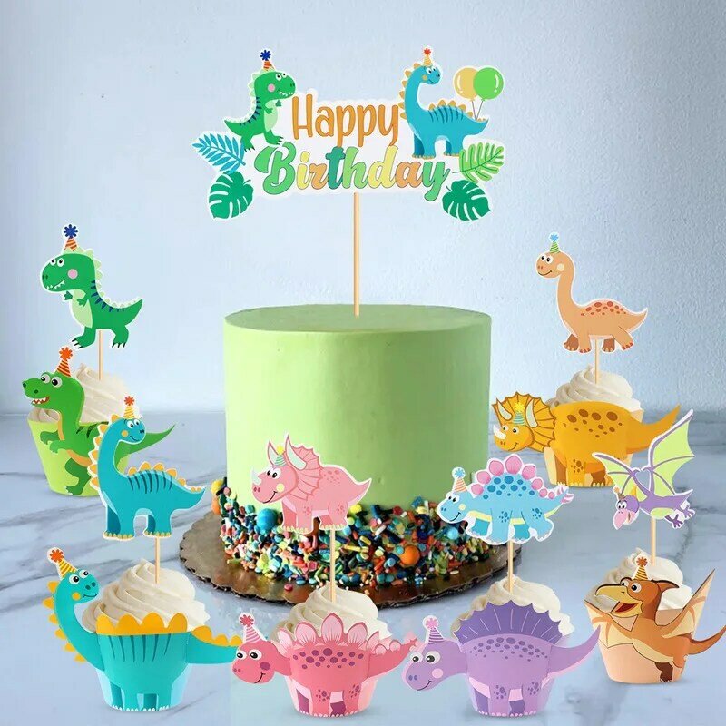 恐竜のケーキトッパー,ジャングルの安全,誕生日のサラウンドケーキケーキ,恐竜の絵,誕生日パーティーの装飾