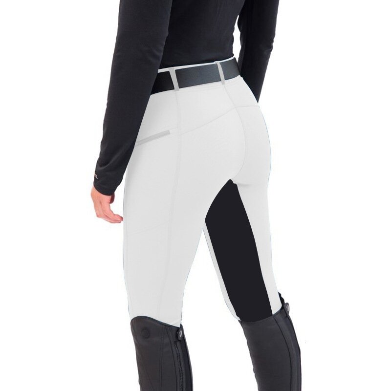Outdoor Sports Women's Full Seat Silicone Grip Breeches Horse Riding Jodhpurs Slim Fit Elastic Spliced Equestrian Pants