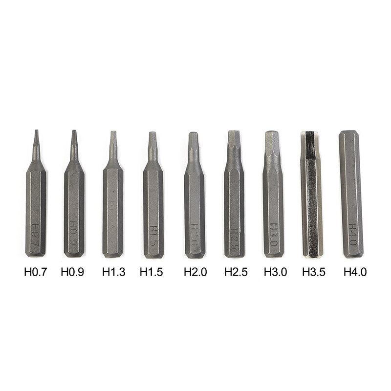 Hex Shank Chave de fenda elétrica, pequeno, magnético, peças da ferramenta elétrica, H0.7, H0.9, H1.5, H 2, H3, H4, 4mm, 28mm, 1Pc