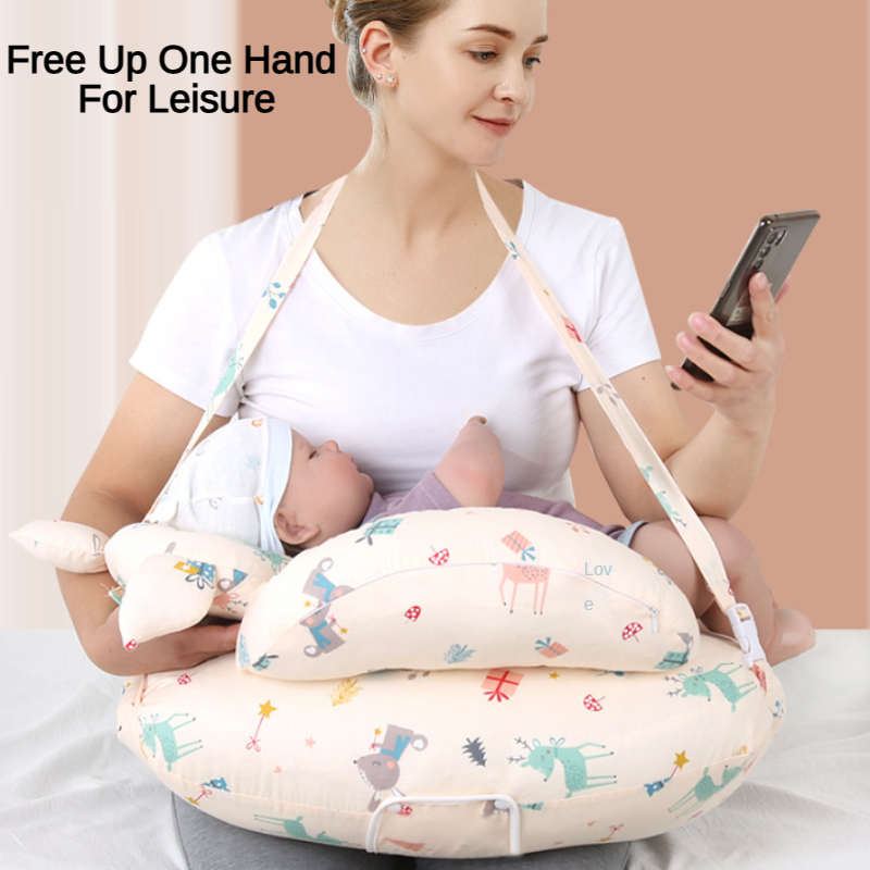 Подушка для кормления грудью и талии для новорожденных и мам, подушка для кормящих мам со съемным хлопковым покрытием