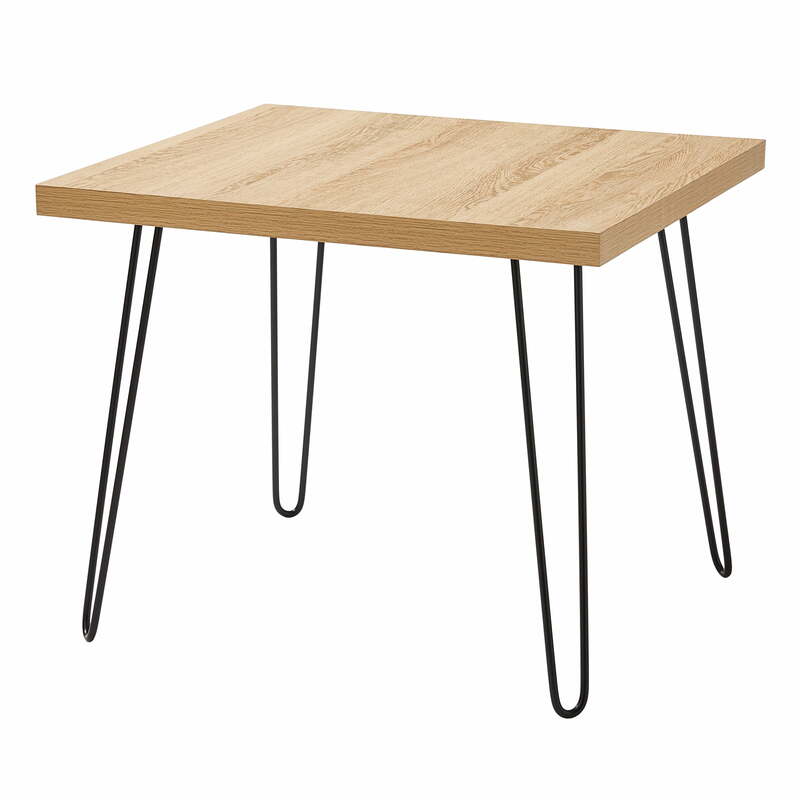 Mainvacation Hairpin Leg Square Side Table, Carvalho