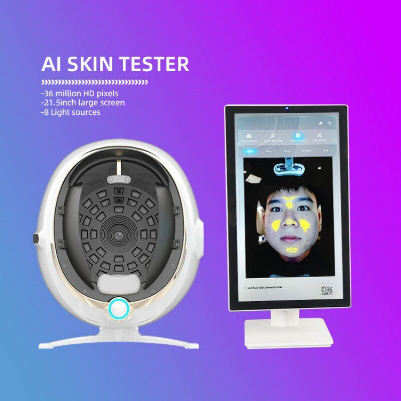 Mesin pemindai wajah Digital otomatis, cermin ajaib generasi ke-5 terbaru, tes 3D, penganalisa kulit wajah
