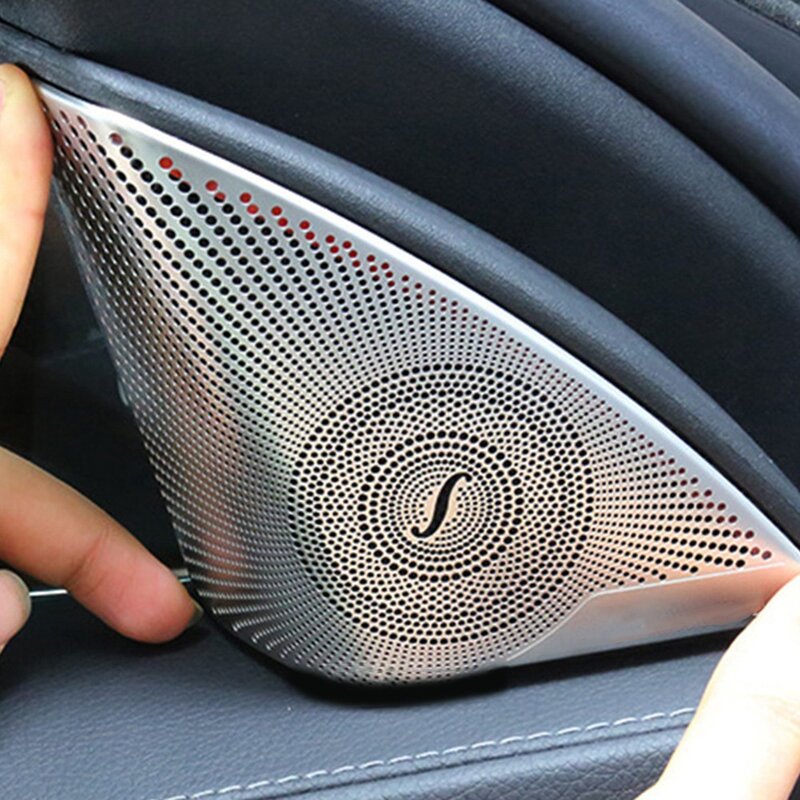 Крышка автомобильного переднего тройного угла окна клаксон крышка двери динамика Крышка для Mercedes-Benz C-Class W205 2015-2020 матовое серебро
