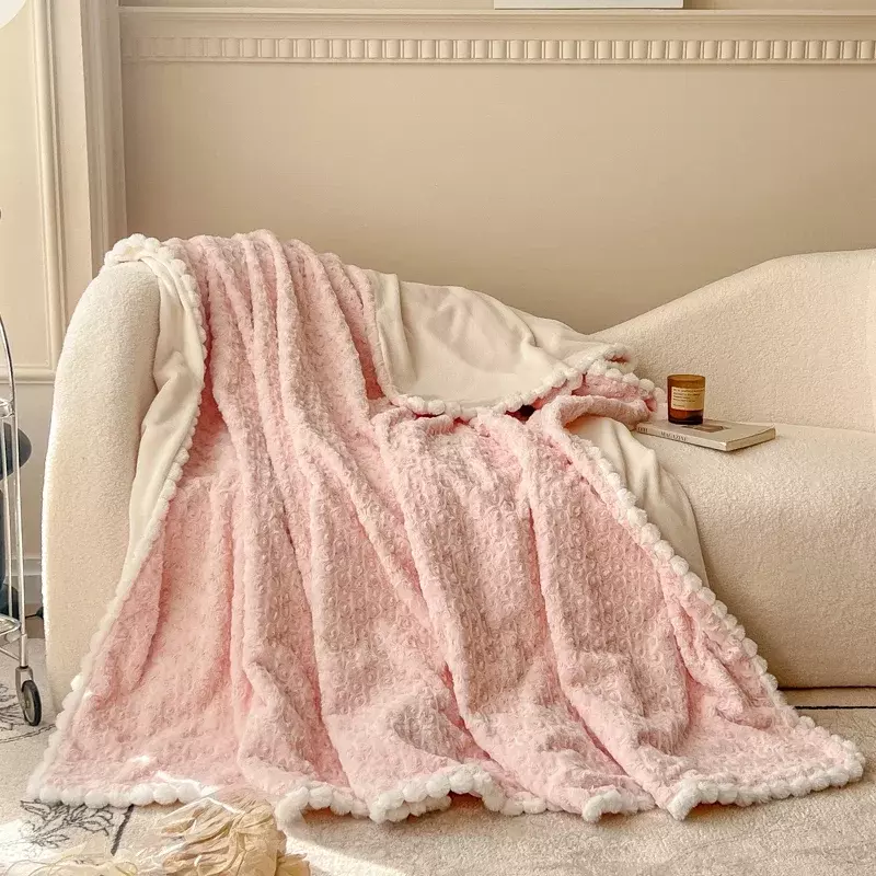 Многофункциональное зимнее одеяло из искусственного меха на молнии, постельное белье с 3D розой, плюшевое покрывало для дивана, постельное белье из микрофибры, пододеяльник