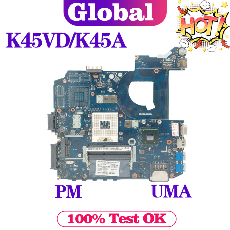 LA-8221P LA-8224P LA-8226P Mainboard UNTUK ASUS K45VD A85V A45V K45VJ K45VS K45VM K45A Motherboard Laptop GT610M GT630M GT635M