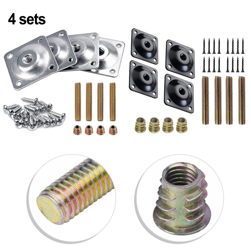 Colour Furniture Leg Mounting Plates Furniture Leg Mounting Plates Black Plated Of Mounting Plates Screws And Nuts