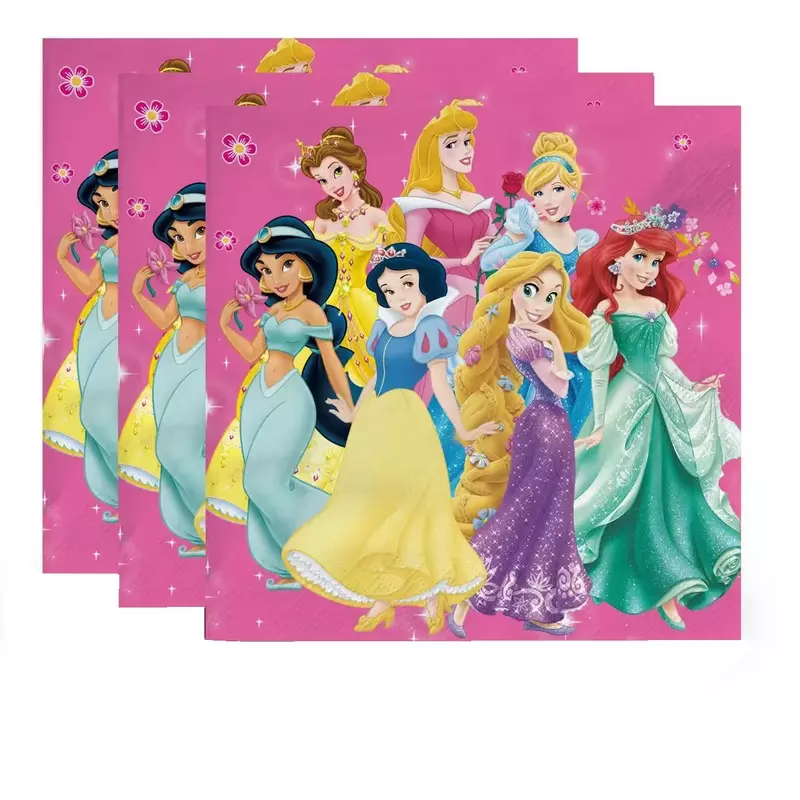 Disney Princess Theme Party Decoration Set, Copo, Prato, Bandeira, Chapéu, Bolsa, Toalha de Mesa, Menina Feliz, Aniversário da Criança