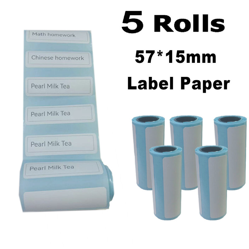 Papeles para Mini impresora fotográfica HD, papel de impresora térmica, pegatina de Color blanco, papel de etiqueta de oso en blanco, sin BPA, 10 años