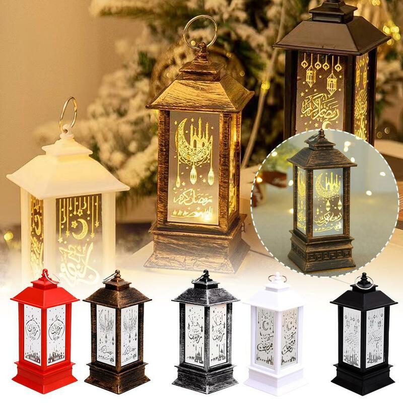 Eid Mubarak lampu LED lentera Ramadan elektronik lilin gantung meja dekorasi hadiah ornamen Islam Muslim dekorasi pesta Festival