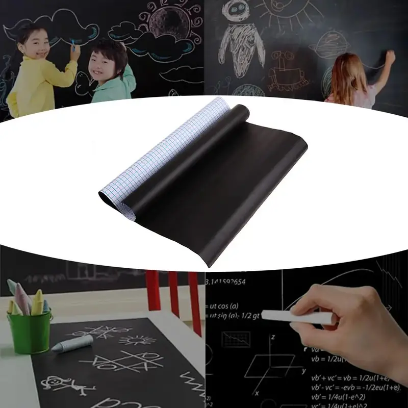 PVC impermeável Blackboard Adesivo, Chalk Board, Movable Crianças Graffiti, Writing Board, Adesivo de parede para escola e casa, 200x60cm