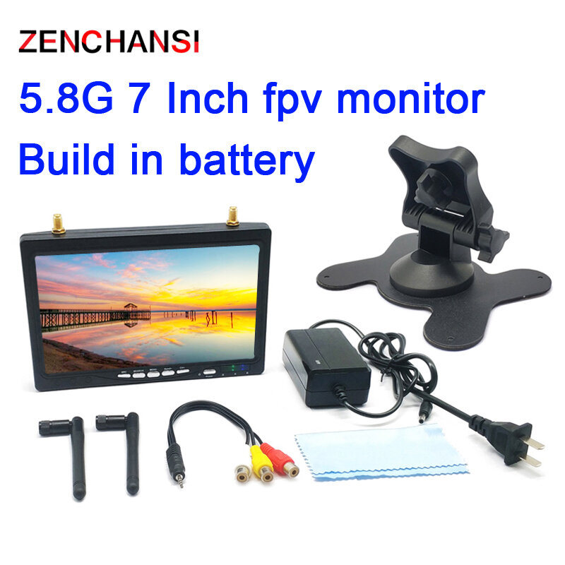 Long Range 5.8G 56CH Transmitter TS-5W FPV FM Module Audio and CMOS 1200TVL camera with 7 inch HD IPS  fpv monitor use
