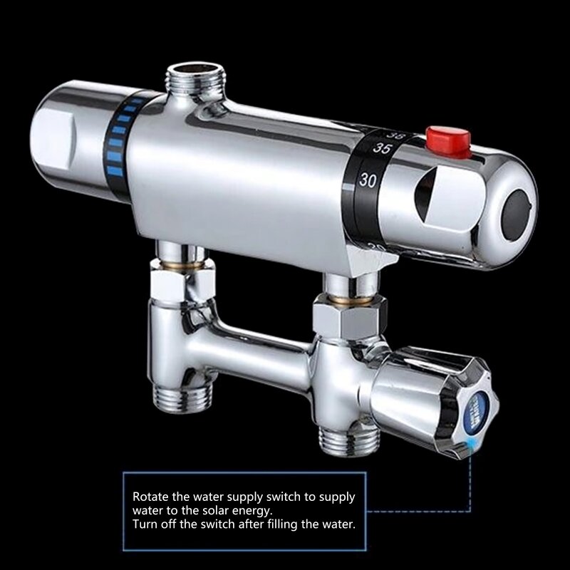 Mistura termoestática aço inoxidável para válvula, fácil instalação, tubo ajuste temperatura da água para válvula para