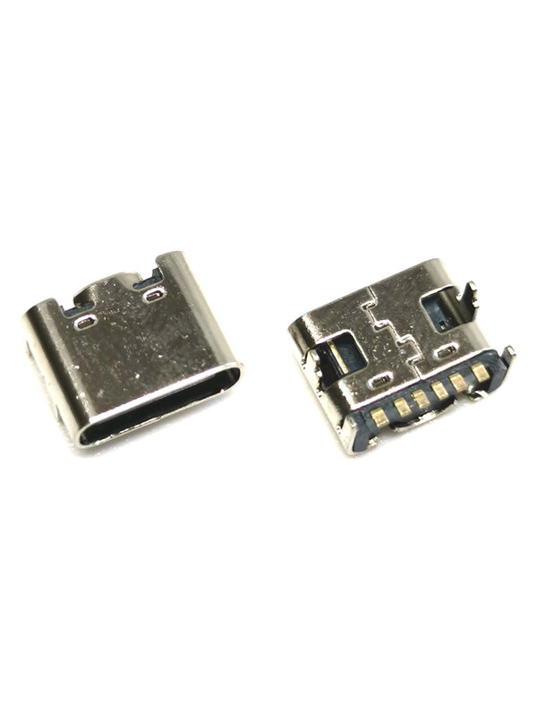 SMT Conector de Soquete Micro USB Tipo C 3.1, SMD DIP para PCB Design, alta carga atual, 6 pinos, DIY