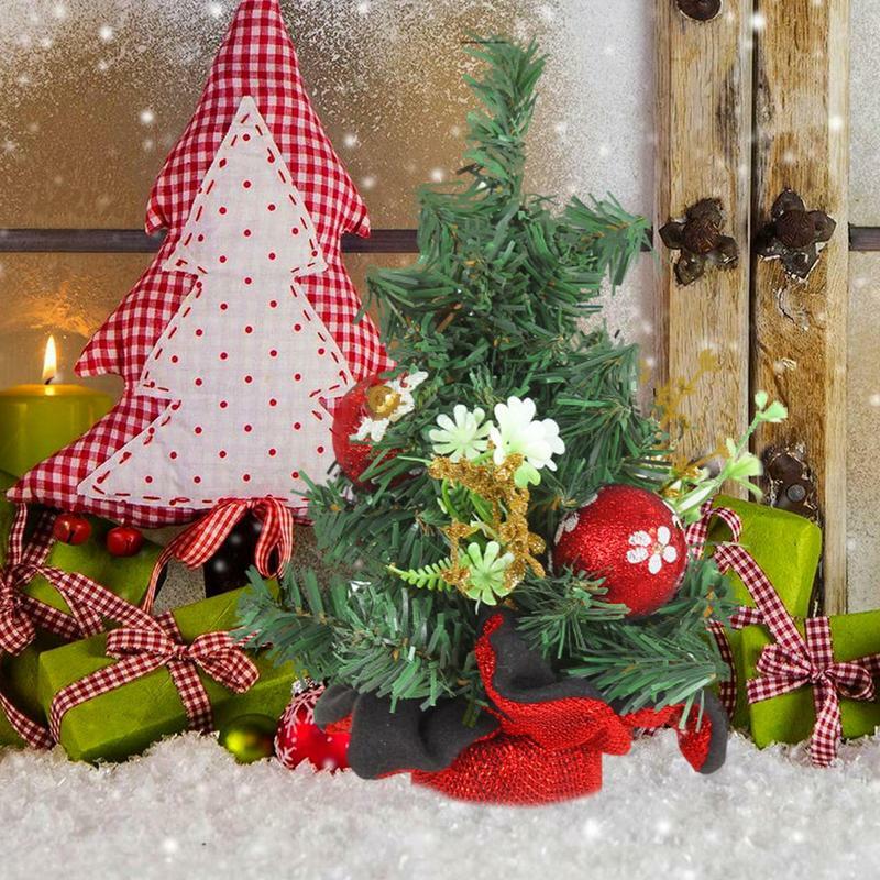 Mała choinka sztuczna sosna choinkowa urocze ozdoby świąteczne do salonu sypialnia regał dekoracja stołu