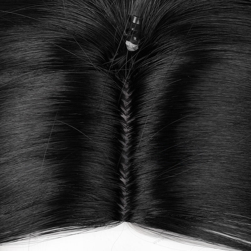Wriothesley Cosplay Wig, Cabelo Grisalho Gradiente Preto Curto, Perucas Sintéticas Resistentes ao Calor, Perucas de Festa, 30cm