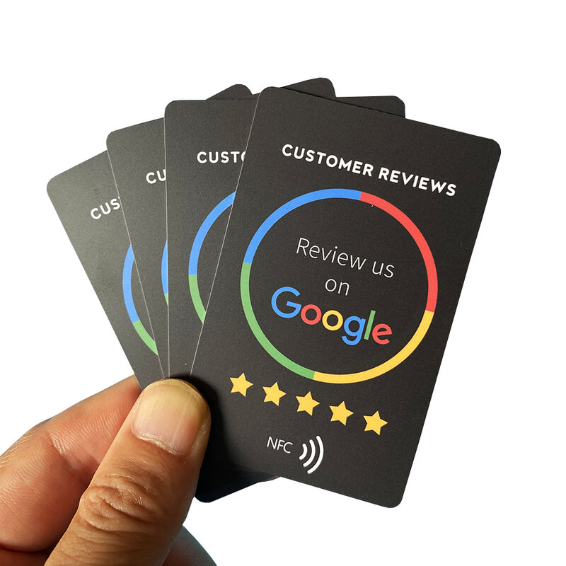 قم بمراجعتنا على Google Trustpilot Tripadvisor تعليقات NFC Tap Cards NTAG215 504 بايت بطاقات تعليقات Google التي تدعم تقنية NFC