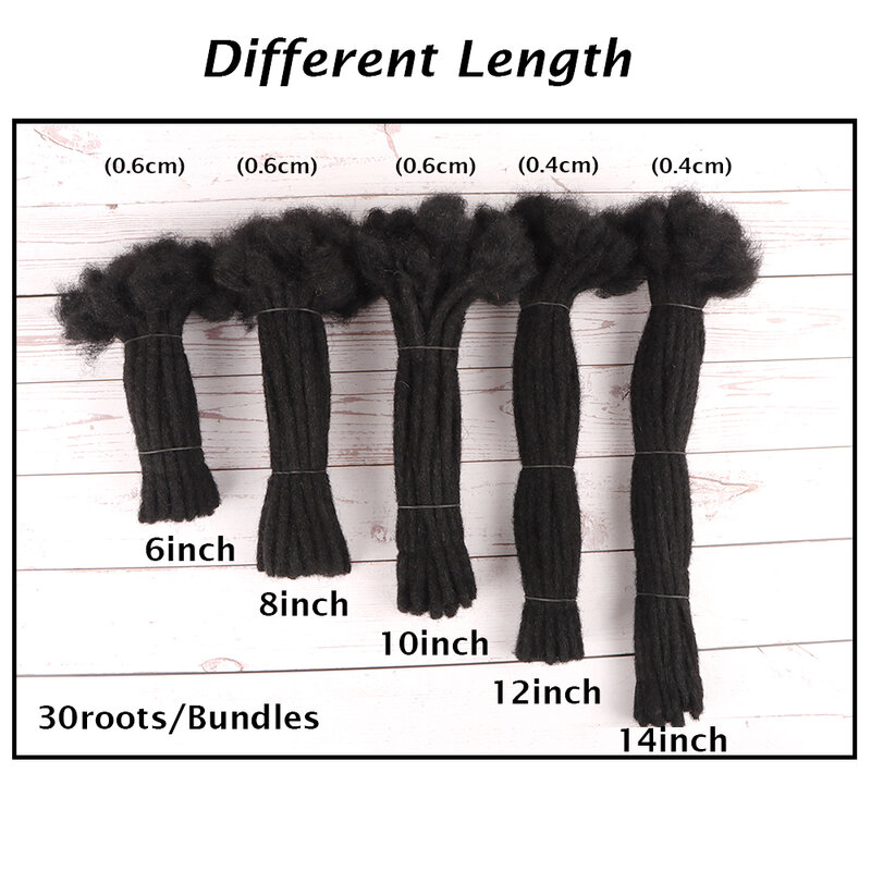 Orientfashion Dreadlocks all'uncinetto fatti a mano all'ingrosso 8 pollici 0.4cm 100 fili sintetici con capelli umani possono essere tinti
