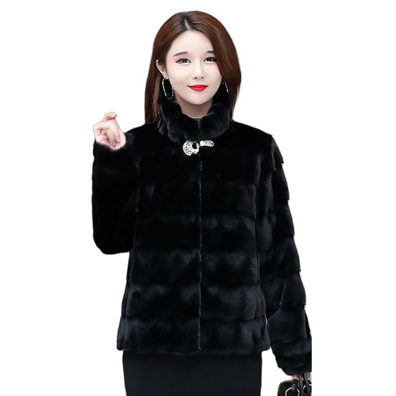 Датское плотное пальто из меха норки, женская короткая импортная модная одежда для матери на осень и зиму, свободное характерное пальто большого размера