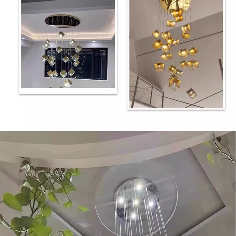 ثريات حديثة LED لتزيين المنزل ، مصباح متدلي ، مصابيح ، تعليق ، إضاءة داخلية ، درج ، غرفة معيشة