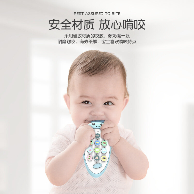 Kids Cell Phone Toy Puzzle Early Learning Baby Can Be Gnawed 0-3 Years Old Baby With Music Light Multi-functional Cell Phone Toy