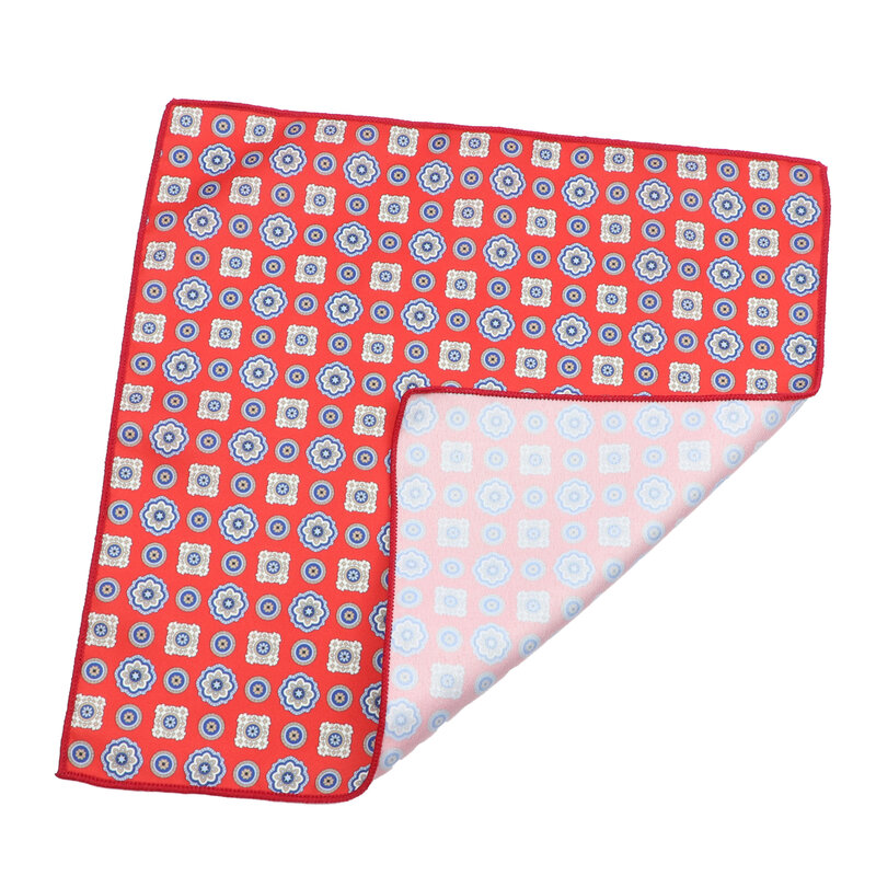 Vintage Fashion Hankerchief Scarves For Man Hankies Men's Pocket Square Handkerchiefs Printing Striped Plaid Snot Rag 26*26cm