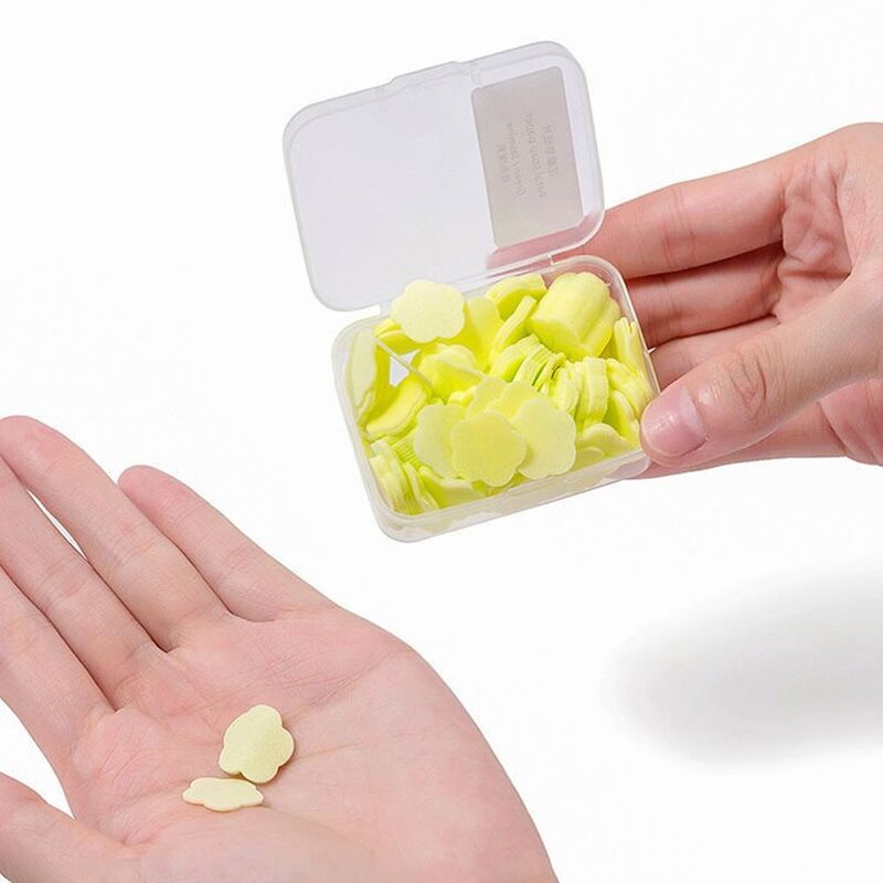 100 pcs Dissolvable Soap Sheets Travel Portable Disposable Hand Washing Soap Cleaning Thin Soap Paper Children