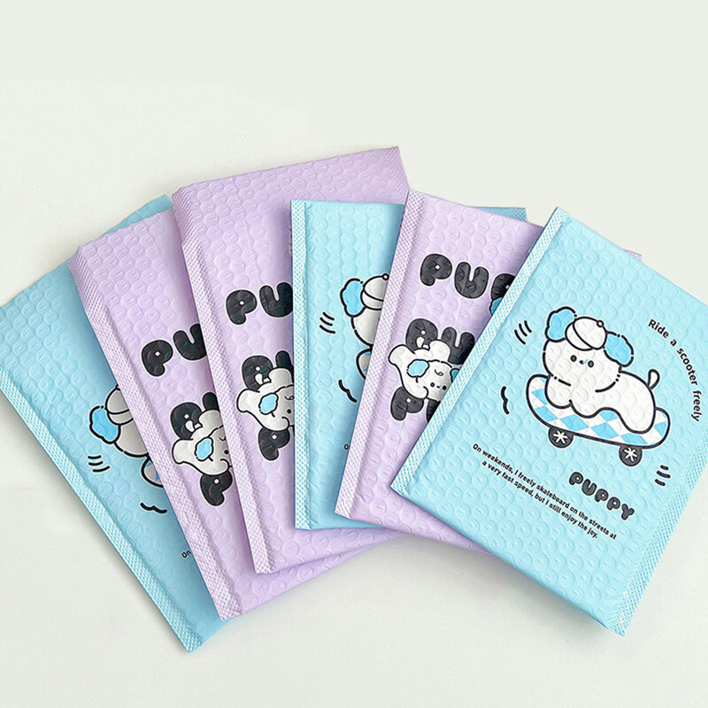 10Pcs Poly Bubble Envelope Stationery Packaging Shipping Bag Cute Puppy Express Bags for Jewelry Logistics Bubble Bag 15x20cm