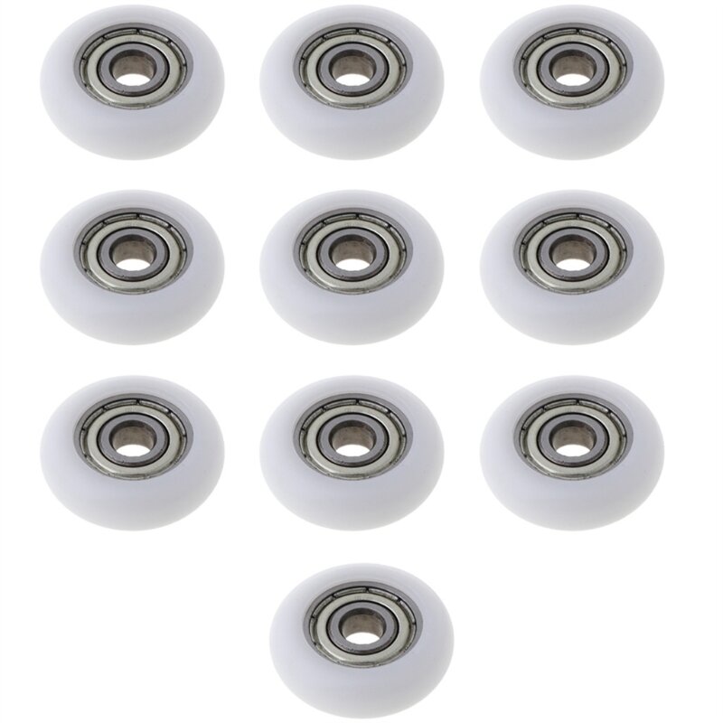 10 Pcs Nylon Plastic Pulley Circular Guide Bearing Pulley for Shower Room