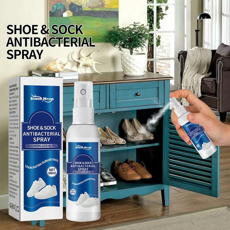60ml Shoe Shock Spray antibatterico odore del piede scarpe deodorante per la puzza calzini Spray per la rimozione degli odori rinfresca antitraspirante