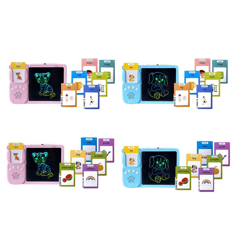 Talking Flash Cards Writing Tablet Montessori Educational Speech Toys with Drawing Pad for Kids Girls Boys Children Great Gifts