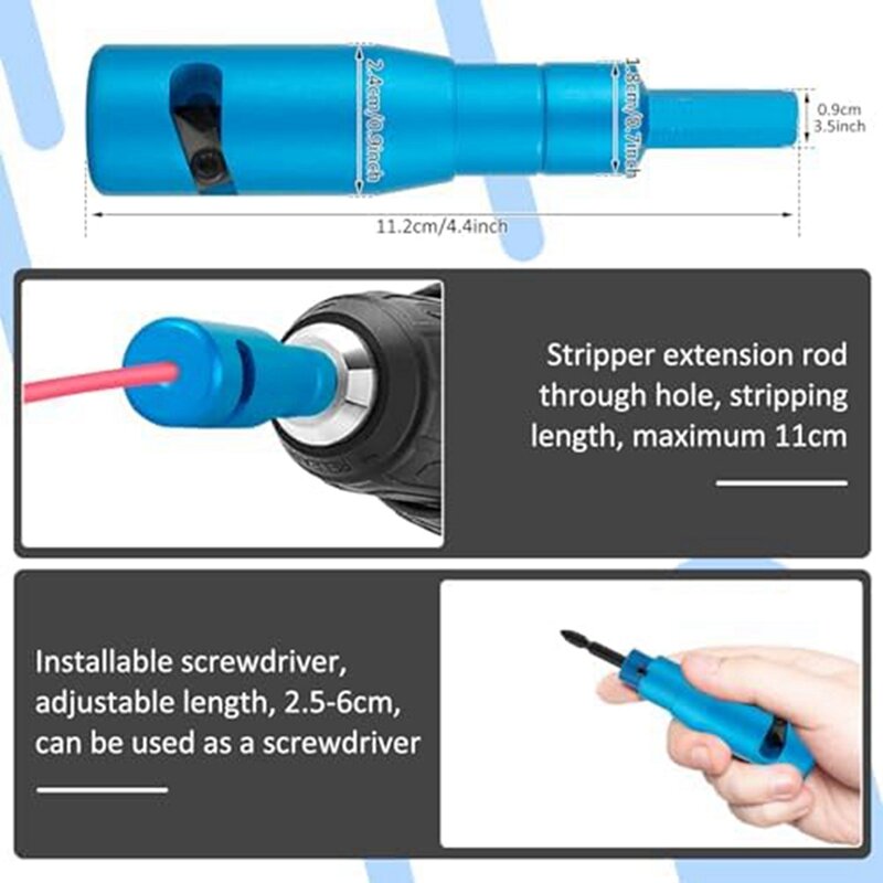 Wire Stripper Aluminum Alloy Cable Twisting Stripping Tool Screwdriver Hand Drill Cable Stripper For Hand Drill Easy To Use