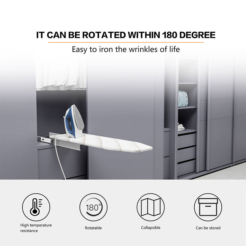 Retractable Pullout Sliding Folding Buffing Buffing Ironing Board, Function Closet