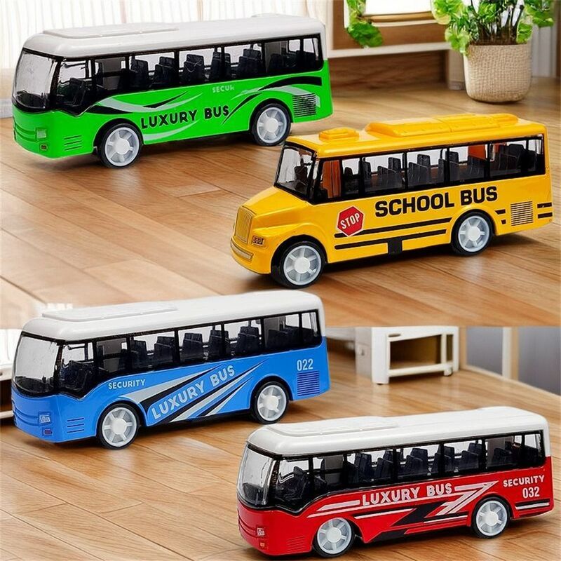 높은 모조 합금 버스 모델 장식품, 버스 모양 풀백 자동차 시뮬레이션 자동차 모델, 스쿨버스 모델, 어린이 장난감