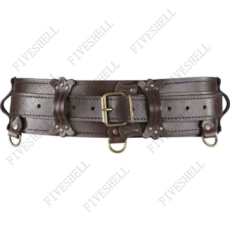Cintura da Festival medievale cintura larga in pelle Steampunk protezione per la vita gotica Larp cintura Cosplay cavaliere celtico per uomo donna