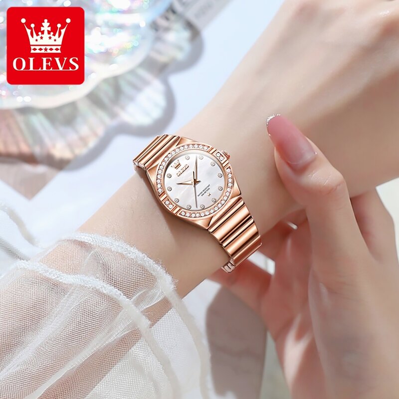 OLEVS роскошный женский браслет часы светящиеся руки водостойкие циферблат Fritillaria элегантные женские кварцевые наручные часы подарочный набор