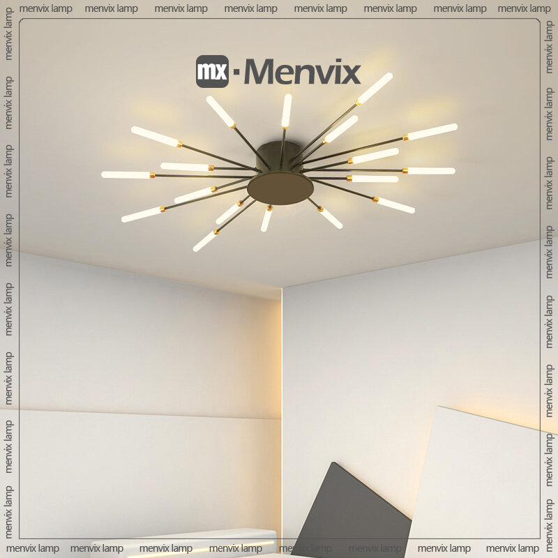 Menvix โคมไฟระย้า LED สำหรับห้องนั่งเล่น, โคมไฟเพดาน LED ที่สร้างสรรค์ไฟดอกไม้ไฟบรรยากาศห้องนอนห้องรับประทานอาหาร