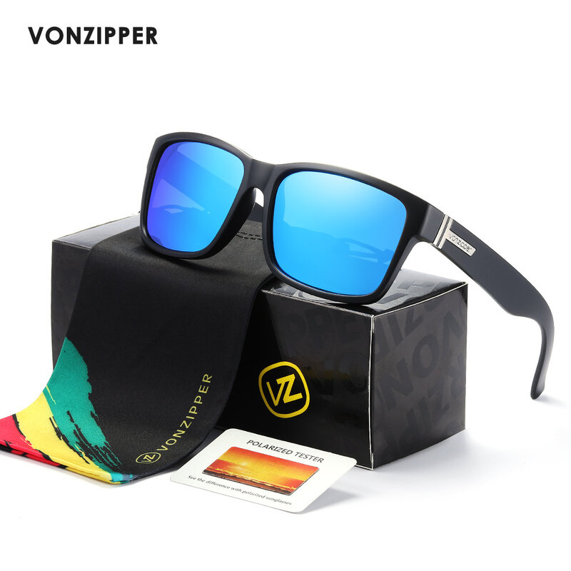 VZ Vonzipper High End Brand Sunglasses Square Original Polarized Mens Outdoor Sport Glasses Fishing Party Eyewear UV400 9 Colors