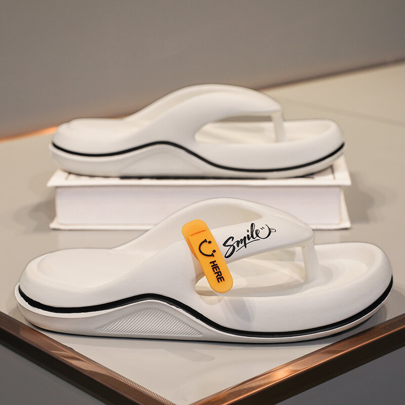 Klapki męskie japonki lato 2024 nowe męskie buty grube dno EVA antypoślizgowe klapki buty dla par na zewnątrz