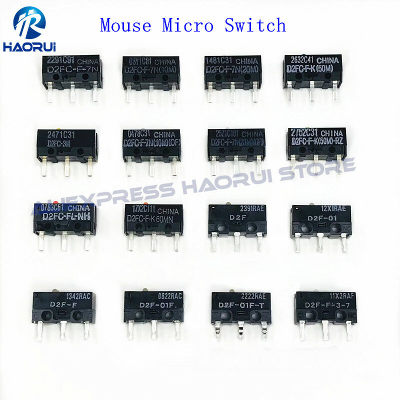 5Pcs Mouse Micro Switch D2FC-F-7N 10M 20M OF D2FC-F-K(50M) -RZ D2FC-F-K 60MN D2F D2F-01 D2F-01F D2F-L D2F-01L D2F-FL D2F-F-3-7