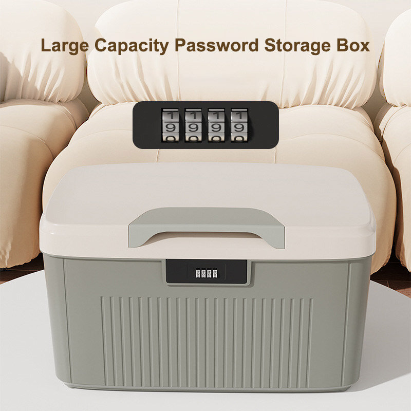 Portable Four Digit Password Lock Safe Box Household Cash Jewelry Privacy Security Storage Box passaporto Medicine Organizer Case