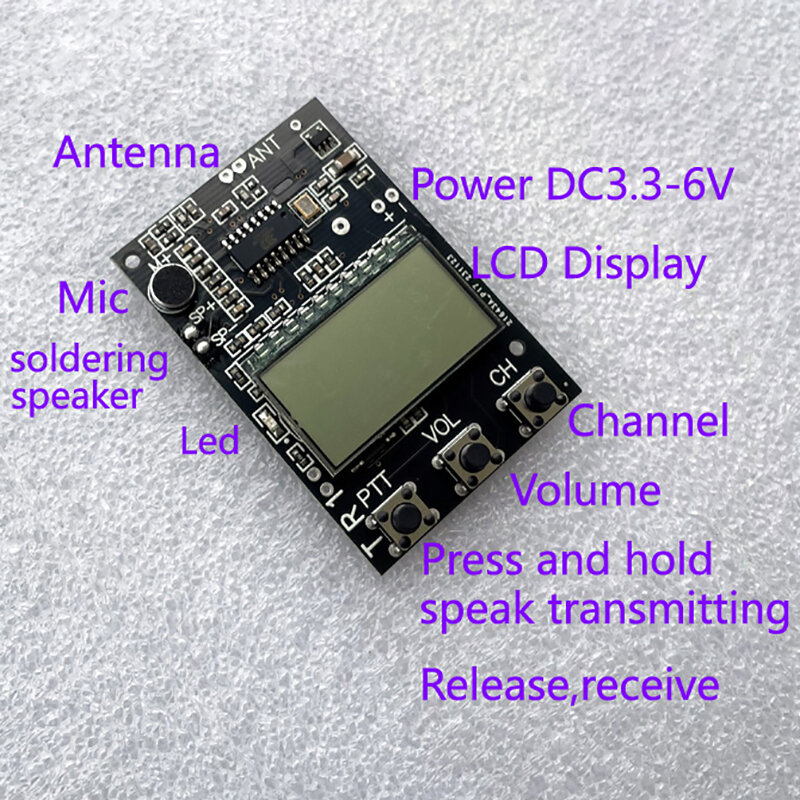لوحة دوائر جهاز اتصال لاسلكي Fm ، جهاز إرسال متعدد الوظائف ، وحدة استقبال ، تردد 7 ، dc3.3-6v ، جزء واحد