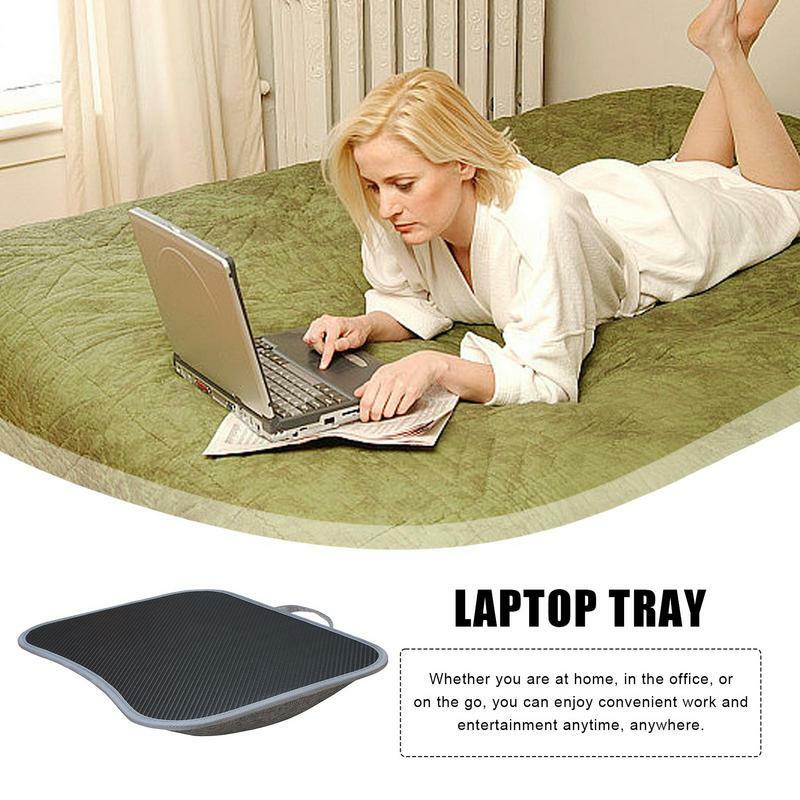Lapdesk de bureau d'ordinateur portable avec oreiller doux, coussin d'écriture rembourré, poignée pour le travail et le jeu sur le canapé