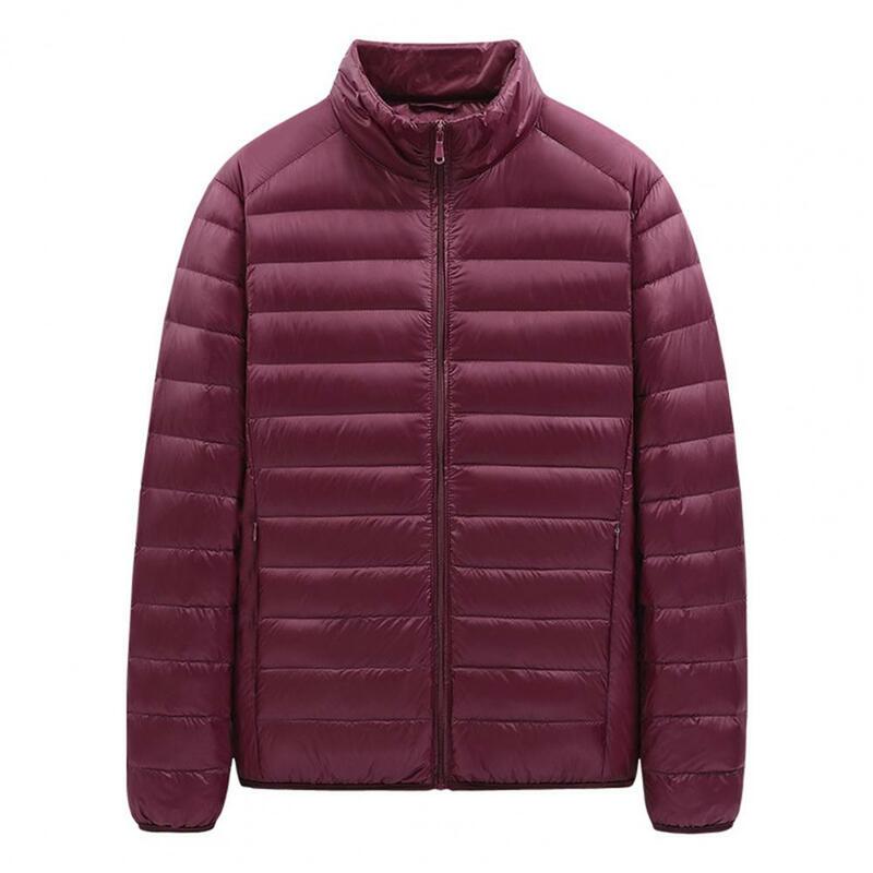 Popular Men Coat Breathable Men Jacket Solid Color Thicken Pocket Outerwear  Warm