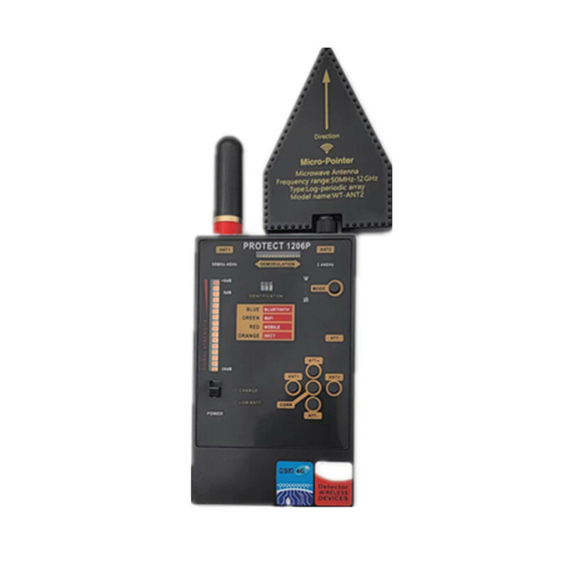 1206P Bug GSM GPS Tracker Anti-Spy RF Detector Inovador Infravermelho Camara Laser GSM WiFi Detecção De Sinal