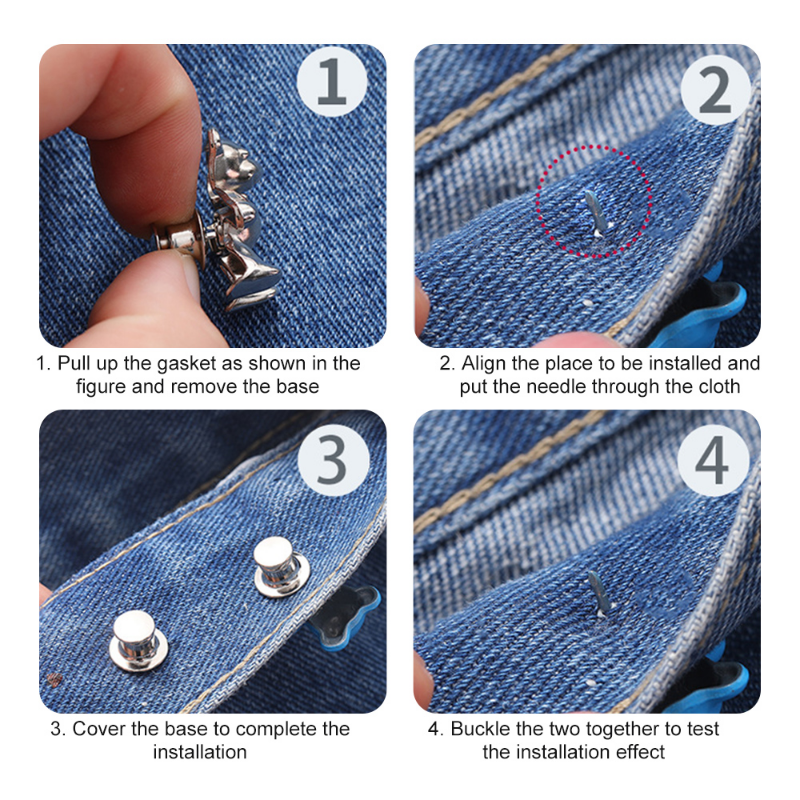 Botón de ajuste de cintura multicolor, ganchos de Metal para ropa, hebilla de cintura para Jeans, botón de oso extraíble, botones invisibles DIY, nuevo