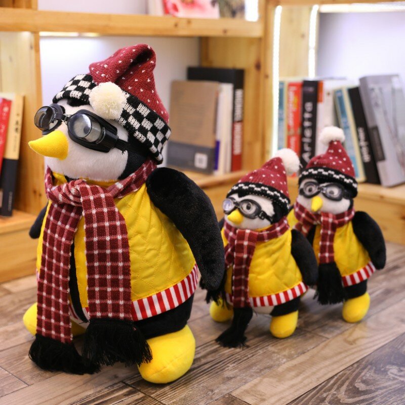 Hugsy Penguin peluches para niños, juguetes de peluche, el pingüino alrededor de amigos, muñeca de peluche, muñecas de peluche, regalos para niños, lindo, Rachel, 27 cm, 47cm