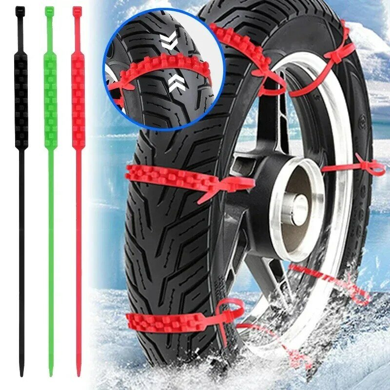 Cadena antideslizante Universal para motocicleta, accesorios de emergencia para neumáticos de nieve, para invierno, 10 piezas